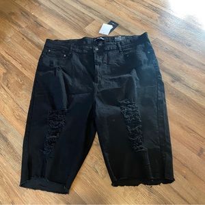 Distress Denim Jean Shorts Plus Size Bottoms 3x Fashion Nova NWT